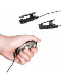 Черные электрические зажимы для сосков Shock Therapy Nipple Clamps - Pipedream - купить с доставкой в Долгопрудном