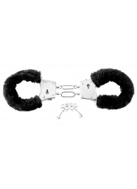Меховые чёрные наручники Beginner s Furry Cuffs - Pipedream - купить с доставкой в Долгопрудном