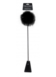 Черный стек Feather Crop с пуховкой на конце - 53,3 см. - Pipedream - купить с доставкой в Долгопрудном