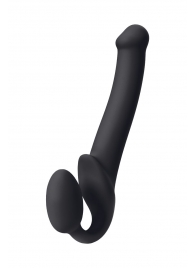 Черный безремневой страпон Silicone Bendable Strap-On M - Strap-on-me - купить с доставкой в Долгопрудном