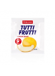 Пробник гель-смазки Tutti-frutti со вкусом сочной дыни - 4 гр. - Биоритм - купить с доставкой в Долгопрудном