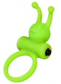 Зеленое эрекционное виброкольцо на пенис Cock Ring - A-toys - в Долгопрудном купить с доставкой