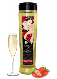 Массажное масло с ароматом клубники и шампанского Romance - 240 мл. - Shunga - купить с доставкой в Долгопрудном