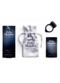 Темно-серое эрекционное кольцо Vibrating Love Ring с вибрацией - Fifty Shades of Grey - в Долгопрудном купить с доставкой