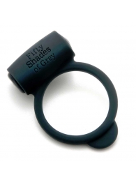 Темно-серое эрекционное кольцо Vibrating Love Ring с вибрацией - Fifty Shades of Grey - в Долгопрудном купить с доставкой