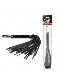 Черная гладкая плеть-флоггер с ручкой - 40 см. - Notabu - купить с доставкой в Долгопрудном