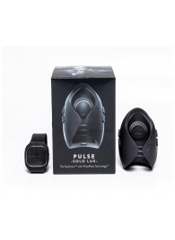 Темно-серый инновационный мужской осциллятор PULSE SOLO LUX с пультом ДУ - Hot Octopuss - в Долгопрудном купить с доставкой