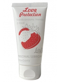 Лубрикант на водной основе с ароматом малины Love Protection Strawberry - 50 мл. - Lola Games - купить с доставкой в Долгопрудном