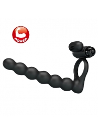 Черная насадка для двойной стимуляции Hercules Penis Sheath III - 15,3 см. - Baile - купить с доставкой в Долгопрудном