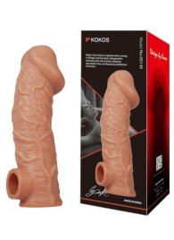 Телесная насадка на фаллос с фиксацией мошонки EXTREME SLEEVE - 15,6 см. - KOKOS - в Долгопрудном купить с доставкой