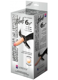 Пояс-трусики с насадкой Glamour - 17 см. - LOVETOY (А-Полимер) - купить с доставкой в Долгопрудном