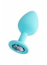 Мятная анальная втулка Brilliant с прозрачным кристаллом - 8 см. - ToyFa - купить с доставкой в Долгопрудном