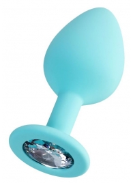 Мятная анальная втулка Brilliant с прозрачным кристаллом - 8 см. - ToyFa - купить с доставкой в Долгопрудном