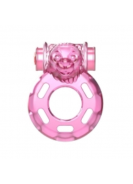 Розовое эрекционное кольцо с вибрацией Pink Bear - Baile - в Долгопрудном купить с доставкой
