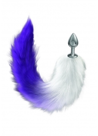 Серебристая анальная пробка с фиолетовым хвостом Galaxy - Lola Games - купить с доставкой в Долгопрудном