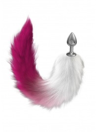 Серебристая анальная пробка с розовым хвостом Starlit - Lola Games - купить с доставкой в Долгопрудном