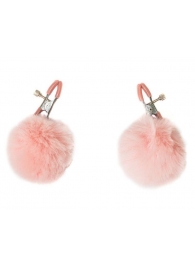 Зажимы на соски Angelic с розовыми меховыми шариками - Lola Games - купить с доставкой в Долгопрудном