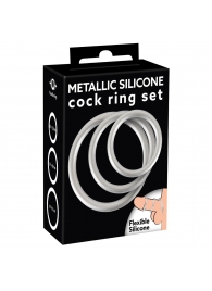 Набор из 3 эрекционных колец под металл Metallic Silicone Cock Ring Set - Orion - в Долгопрудном купить с доставкой