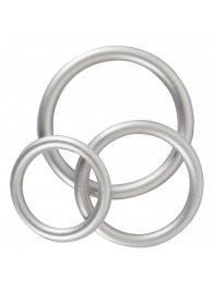 Набор из 3 эрекционных колец под металл Metallic Silicone Cock Ring Set - Orion - в Долгопрудном купить с доставкой