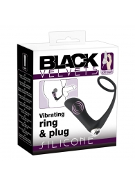 Черное эрекционное кольцо с анальной вибропробкой Vibrating Ring   Plug - Orion - в Долгопрудном купить с доставкой