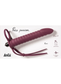 Бордовая вибронасадка для двойного проникновения Rori - 17 см. - Lola Games - купить с доставкой в Долгопрудном