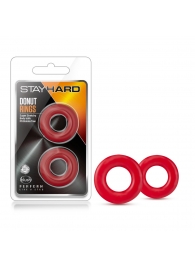 Набор из 2 красных эрекционных колец Stay Hard Donut Rings - Blush Novelties - в Долгопрудном купить с доставкой