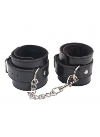 Черные оковы на ноги Obey Me Leather Ankle Cuffs - Chisa - купить с доставкой в Долгопрудном