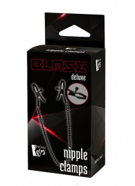 Черные зажимы на соски на цепочке BLAZE DELUXE NIPPLE CLAMPS - Dream Toys - купить с доставкой в Долгопрудном