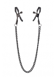 Черные зажимы на соски на цепочке BLAZE DELUXE NIPPLE CLAMPS - Dream Toys - купить с доставкой в Долгопрудном