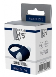 Гладкое синее эрекционное виброкольцо STIMU RING - Dream Toys - в Долгопрудном купить с доставкой