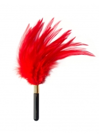 Красный перьевой тиклер Plume - 23 см. - Lola Lingerie - купить с доставкой в Долгопрудном