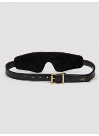 Черная плотная маска на глаза Bound to You Faux Leather Blindfold - Fifty Shades of Grey - купить с доставкой в Долгопрудном
