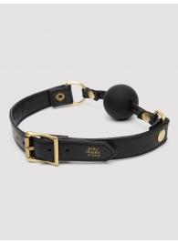 Черный кляп-шар Bound to You Faux Leather Ball Gag - Fifty Shades of Grey - купить с доставкой в Долгопрудном