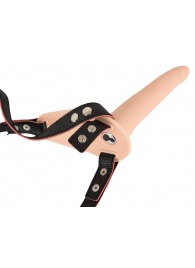 Телесный поясной страпон с вибрацией Vibrating Strap-On - 15,7 см. - Orion - купить с доставкой в Долгопрудном