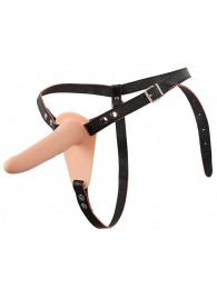 Телесный поясной страпон с вибрацией Vibrating Strap-On - 15,7 см. - Orion - купить с доставкой в Долгопрудном