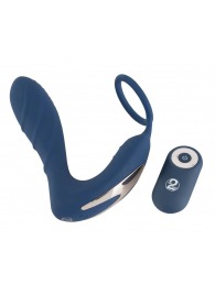 Синий вибростимулятор простаты с кольцом - 14,5 см. - Orion - в Долгопрудном купить с доставкой