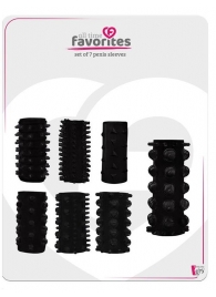 Набор из 7 черных насадок PENIS SLEEVES SET - Dream Toys - в Долгопрудном купить с доставкой