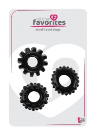 Набор из 3 черных эрекционных колец SET OF 3 COCKRINGS - Dream Toys - в Долгопрудном купить с доставкой