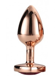 Золотистая анальная втулка с кристаллом-сердечком розового цвета - 7,1 см. - Dream Toys - купить с доставкой в Долгопрудном