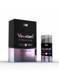 Жидкий интимный гель с эффектом вибрации Vibration! Bubble Gum - 15 мл. - INTT - купить с доставкой в Долгопрудном