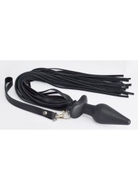 Черная анальная пробка с плетью - Sitabella - купить с доставкой в Долгопрудном