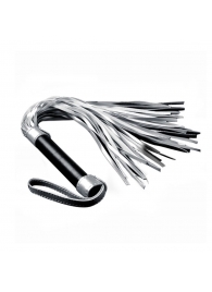 Серебристая плетка Struggle My Flogger с черной ручкой - 45 см. - Lovetoy - купить с доставкой в Долгопрудном