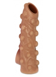 Телесная насадка с бугорками и открытой головкой Nude Sleeve M - 12 см. - KOKOS - в Долгопрудном купить с доставкой