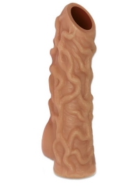 Телесная насадка с венками и открытой головкой Nude Sleeve L - 14 см. - KOKOS - в Долгопрудном купить с доставкой