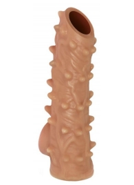 Телесная насадка с шипами и открытой головкой Nude Sleeve L - 14 см. - KOKOS - в Долгопрудном купить с доставкой