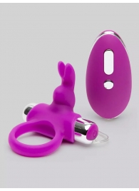 Лиловое виброкольцо с пультом ДУ Remote Control Cock Ring - Happy Rabbit - в Долгопрудном купить с доставкой