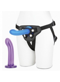Страпон унисекс Beginners Strap-On с 2 насадками - 15 и 13 см. - Lux Fetish - купить с доставкой в Долгопрудном