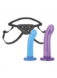 Страпон унисекс Beginners Strap-On с 2 насадками - 15 и 13 см. - Lux Fetish - купить с доставкой в Долгопрудном
