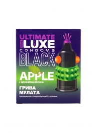 Черный стимулирующий презерватив  Грива мулата  с ароматом яблока - 1 шт. - Luxe - купить с доставкой в Долгопрудном