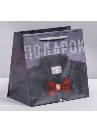 Ламинированный квадратный пакет «Мужской стиль» - 14 х 14 х 9 см. - Сима-Ленд - купить с доставкой в Долгопрудном